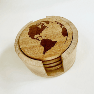 wood round coaster holder